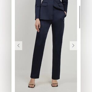 Karen Millen Essential Tailored Capri Trousers Career Casual Navy NWT Size 6